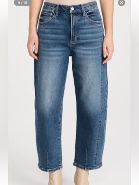 pistola  Blue barrel leg mid weight fading whiskering August jeans 25 denim